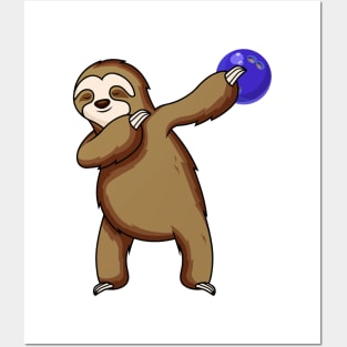 Dabbing Sloth Bowling Shirt Funny Dab Gift Posters and Art